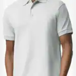 Ash Custom Embroidered Polo Shirt – Gildan DryBlend® 50/50 Blend Jersey Polo 8800 shown on model