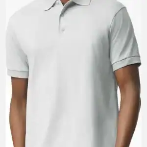 Ash Custom Embroidered Polo Shirt – Gildan DryBlend® 50/50 Blend Jersey Polo 8800 shown on model