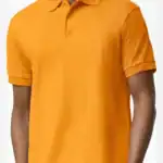 Gold Custom Embroidered Polo Shirt – Gildan DryBlend® 50/50 Blend Jersey Polo 8800 shown on model