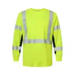 custom high visibility safety long sleeve shirt – Lime – C9134-9135