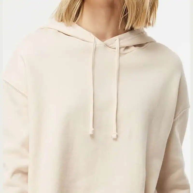 Bone Custom Women’s Crop Hoodie – Lightweight Logo Sweatshirt AFX64CRP shown on model