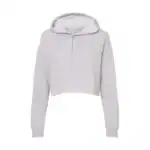 Gray Heather Custom Women’s Crop Hoodie – Lightweight Logo Sweatshirt AFX64CRP