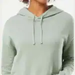 Sage Custom Women’s Crop Hoodie – Lightweight Logo Sweatshirt AFX64CRP shown on model