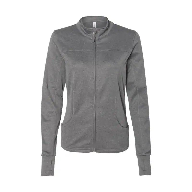 Custom Women’s Track Jacket – Poly-Tech Slim Fit Full-Zip EXP60PAZ – Gunmetal Color Image Gunmetal Custom Women’s Track Jacket – Poly-Tech Slim Fit Full-Zip EXP60PAZ