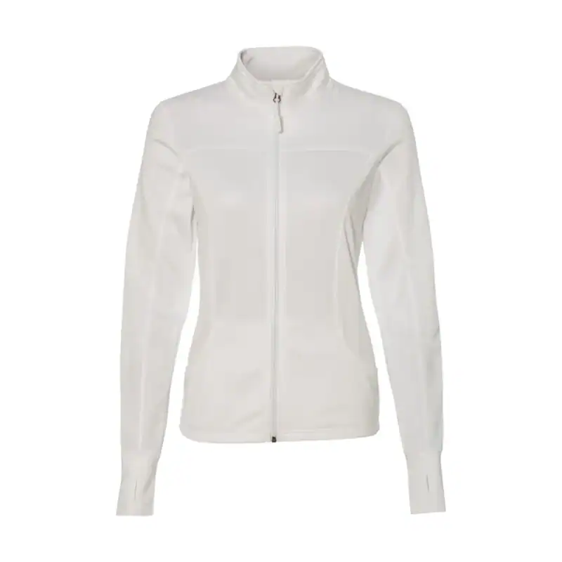 White Custom Women’s Track Jacket – Poly-Tech Slim Fit Full-Zip EXP60PAZ