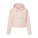 Blush Women's Lightweight Quarter-Zip Pullover Crop Windbreaker
