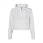 White Women's Lightweight Quarter-Zip Pullover Crop Windbreaker