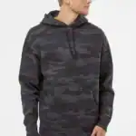 Black Camo Custom Heavyweight Hoodie – Independent Trading Co. IND4000 shown on model