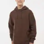 Brown Custom Heavyweight Hoodie – Independent Trading Co. IND4000 shown on model
