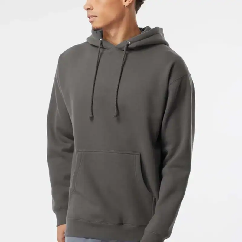 Charcoal Custom Heavyweight Hoodie – Independent Trading Co. IND4000 shown on model