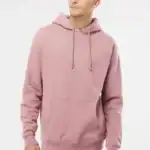 Dusty Pink Custom Heavyweight Hoodie – Independent Trading Co. IND4000 shown on model