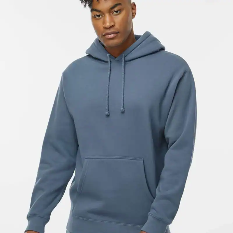 Storm Blue Custom Heavyweight Hoodie – Independent Trading Co. IND4000 shown on model