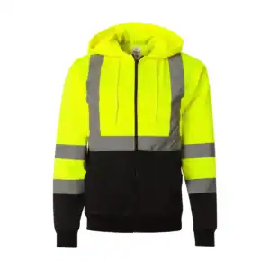 custom high visibility safety hoodie – Lime – CJS102-103