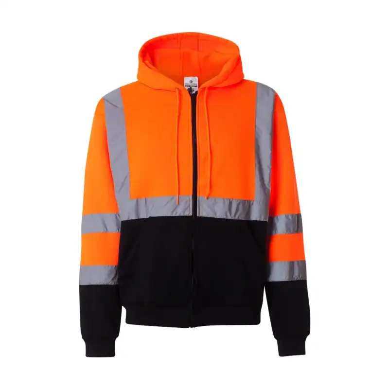 custom high visibility safety hoodie – Orange – CJS102-103