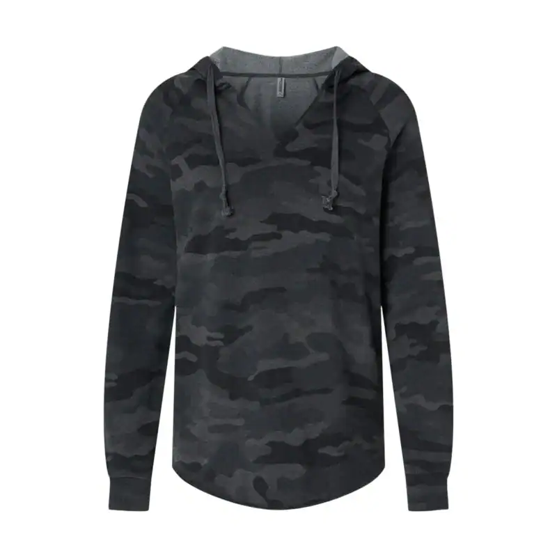 Custom Women’s Lightweight Hoodie – California Wave Wash PRM2500 – Black Camo Color Image Black Camo Custom Women’s Lightweight Hoodie – California Wave Wash PRM2500