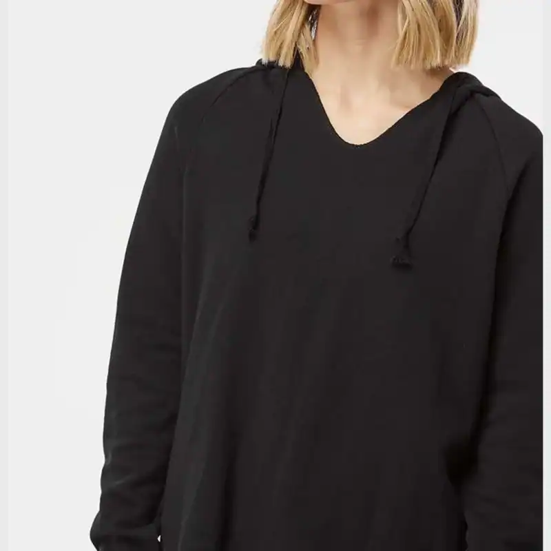 Black Custom Women’s Lightweight Hoodie – California Wave Wash PRM2500 shown on model