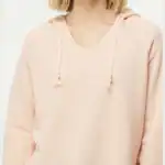Blush Custom Women’s Lightweight Hoodie – California Wave Wash PRM2500 shown on model
