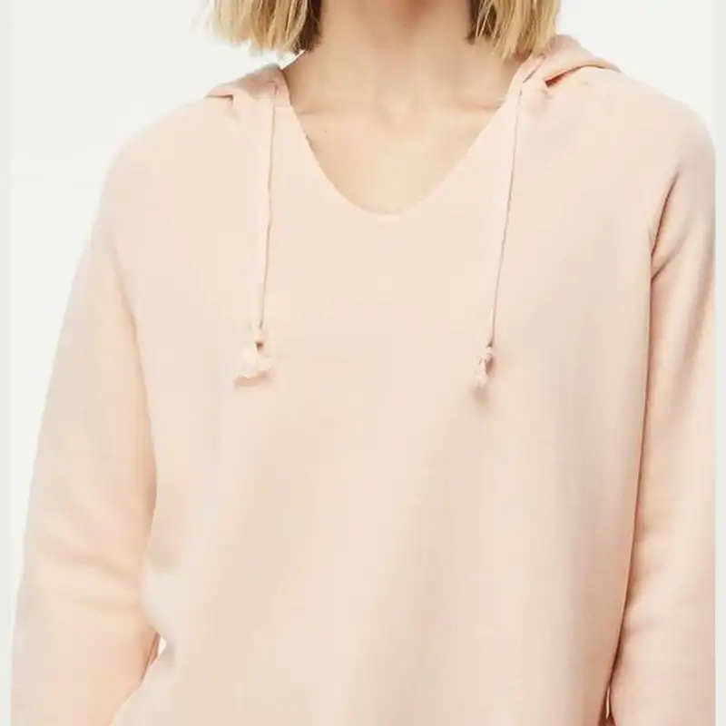 Blush Custom Women’s Lightweight Hoodie – California Wave Wash PRM2500 shown on model
