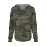 Forest Camo Custom Women’s Lightweight Hoodie – California Wave Wash PRM2500