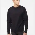 Black Custom Embroidered Crewneck Sweatshirt – Independent Trading Co. SS3000 | Midweight Unisex Fleece shown on model