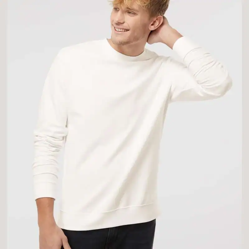 Bone Custom Embroidered Crewneck Sweatshirt – Independent Trading Co. SS3000 | Midweight Unisex Fleece shown on model