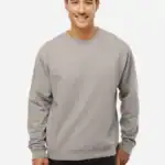 Cement Custom Embroidered Crewneck Sweatshirt – Independent Trading Co. SS3000 | Midweight Unisex Fleece shown on model
