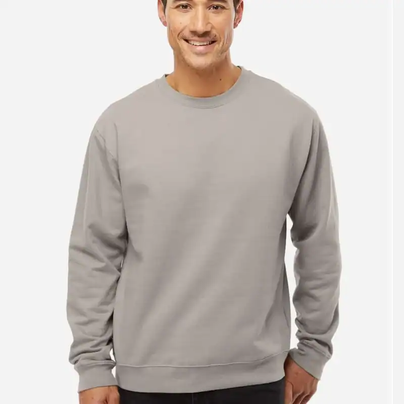 Cement Custom Embroidered Crewneck Sweatshirt – Independent Trading Co. SS3000 | Midweight Unisex Fleece shown on model