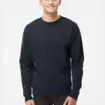 Classic Navy Custom Embroidered Crewneck Sweatshirt – Independent Trading Co. SS3000 | Midweight Unisex Fleece shown on model