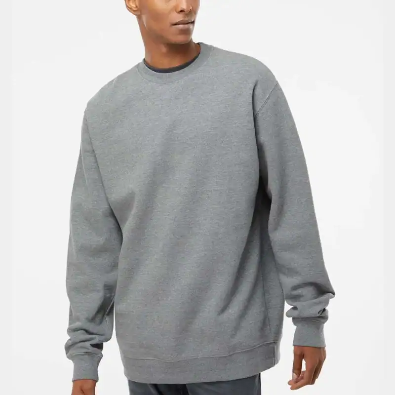 Gunmetal Heather Custom Embroidered Crewneck Sweatshirt – Independent Trading Co. SS3000 | Midweight Unisex Fleece shown on model