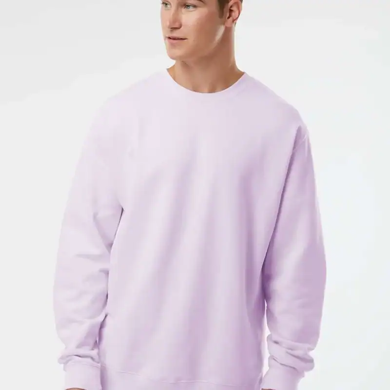 Lavender Custom Embroidered Crewneck Sweatshirt – Independent Trading Co. SS3000 | Midweight Unisex Fleece shown on model
