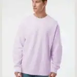 Lavender Custom Embroidered Crewneck Sweatshirt – Independent Trading Co. SS3000 | Midweight Unisex Fleece shown on model