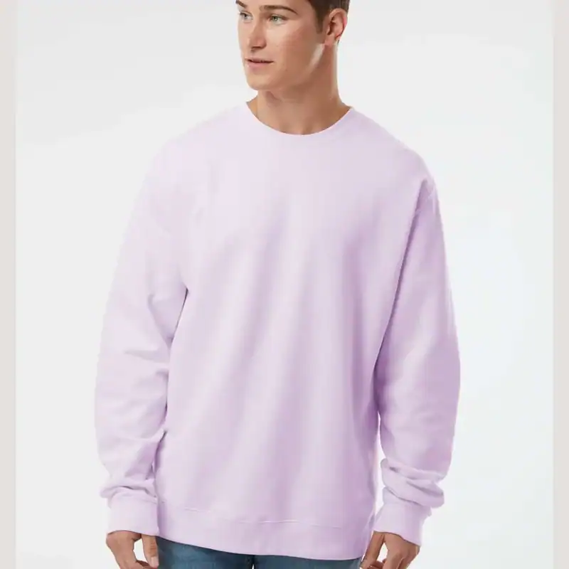Lavender Custom Embroidered Crewneck Sweatshirt – Independent Trading Co. SS3000 | Midweight Unisex Fleece shown on model