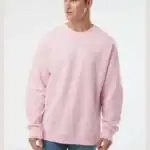 Light Pink Custom Embroidered Crewneck Sweatshirt – Independent Trading Co. SS3000 | Midweight Unisex Fleece shown on model