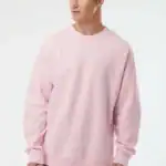 Light Pink Custom Embroidered Crewneck Sweatshirt – Independent Trading Co. SS3000 | Midweight Unisex Fleece shown on model