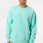 Mint Custom Embroidered Crewneck Sweatshirt – Independent Trading Co. SS3000 | Midweight Unisex Fleece shown on model