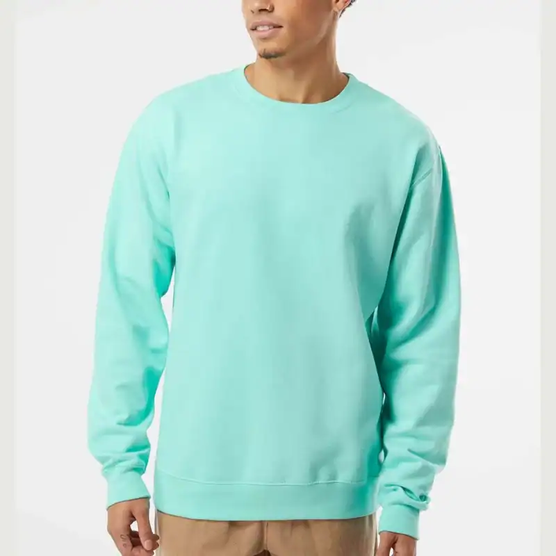 Mint Custom Embroidered Crewneck Sweatshirt – Independent Trading Co. SS3000 | Midweight Unisex Fleece shown on model