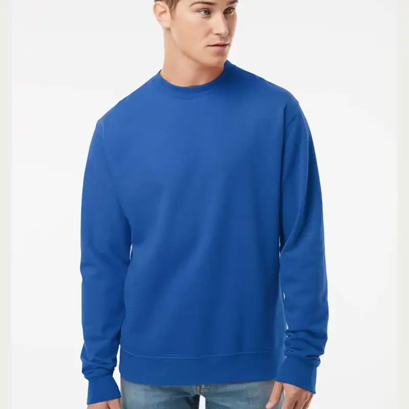 Royal Custom Embroidered Crewneck Sweatshirt – Independent Trading Co. SS3000 | Midweight Unisex Fleece shown on model