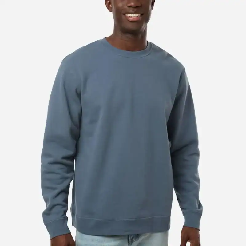 Storm Blue Custom Embroidered Crewneck Sweatshirt – Independent Trading Co. SS3000 | Midweight Unisex Fleece shown on model