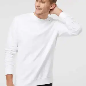 White Custom Embroidered Crewneck Sweatshirt – Independent Trading Co. SS3000 | Midweight Unisex Fleece shown on model
