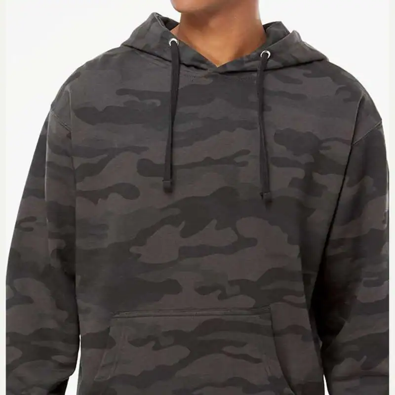 Black Camo Independent Trading Co. - Midweight Hooded Sweatshirt - SS4500 shown on model