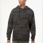 Black Camo Independent Trading Co. - Midweight Hooded Sweatshirt - SS4500 shown on model