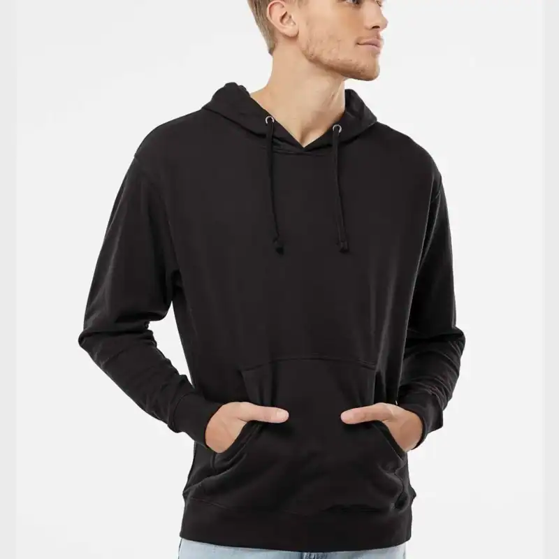 Black Independent Trading Co. - Midweight Hooded Sweatshirt - SS4500 shown on model