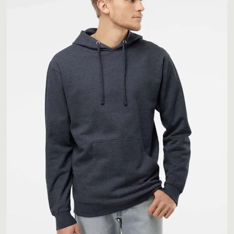 Classic Navy Heather Independent Trading Co. - Midweight Hooded Sweatshirt - SS4500 shown on model