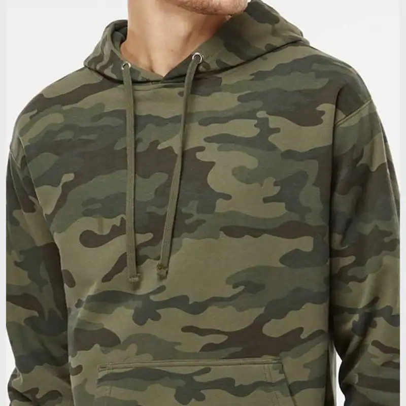 Forest Camo Independent Trading Co. - Midweight Hooded Sweatshirt - SS4500 shown on model