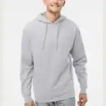 Grey Heather Independent Trading Co. - Midweight Hooded Sweatshirt - SS4500 shown on model