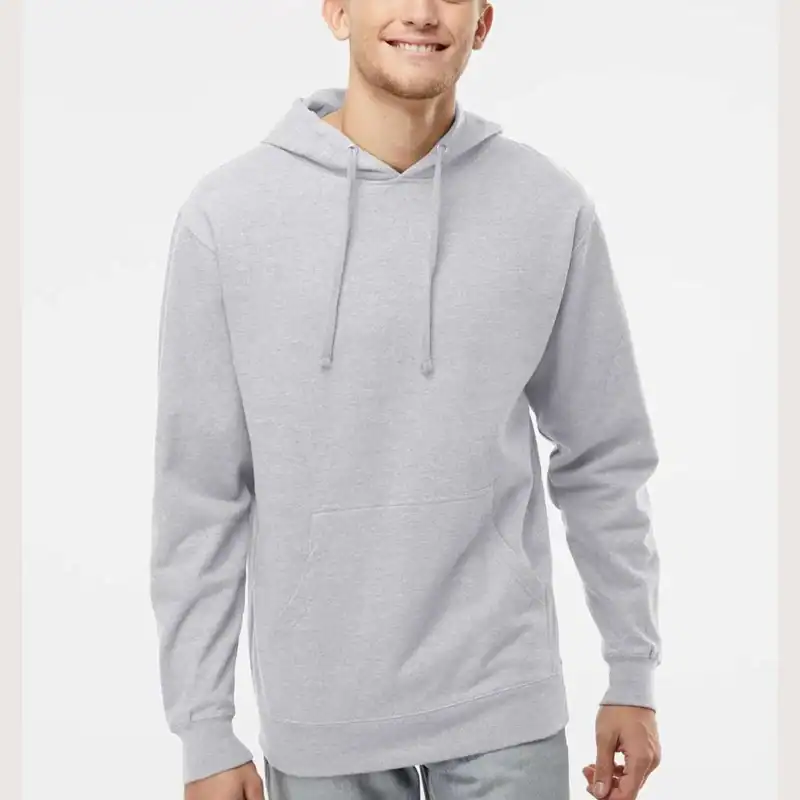 Grey Heather Independent Trading Co. - Midweight Hooded Sweatshirt - SS4500 shown on model