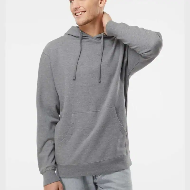 Gunmetal Heather Independent Trading Co. - Midweight Hooded Sweatshirt - SS4500 shown on model