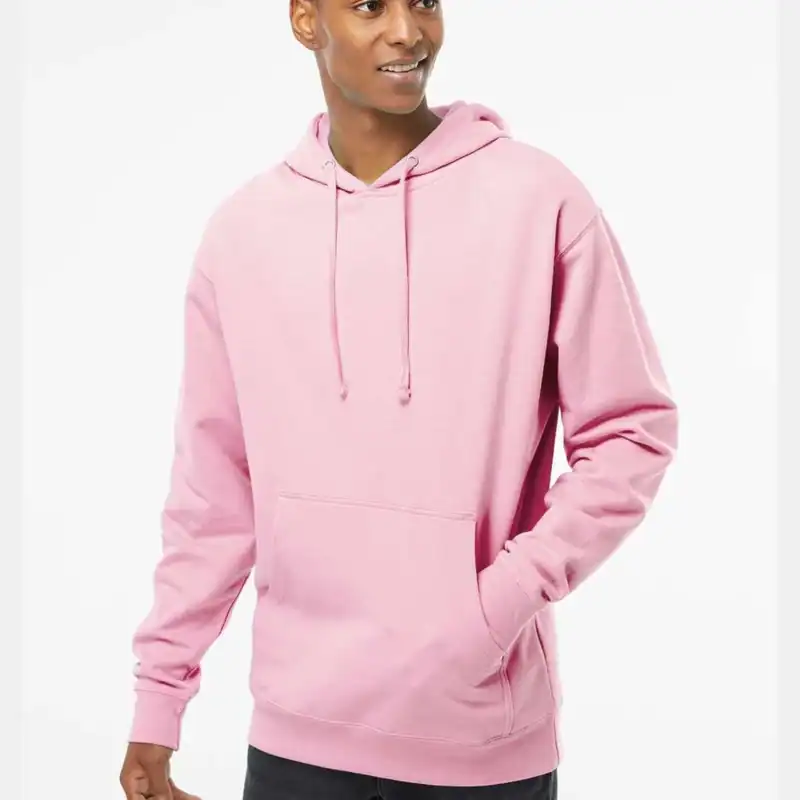 Light Pink Independent Trading Co. - Midweight Hooded Sweatshirt - SS4500 shown on model