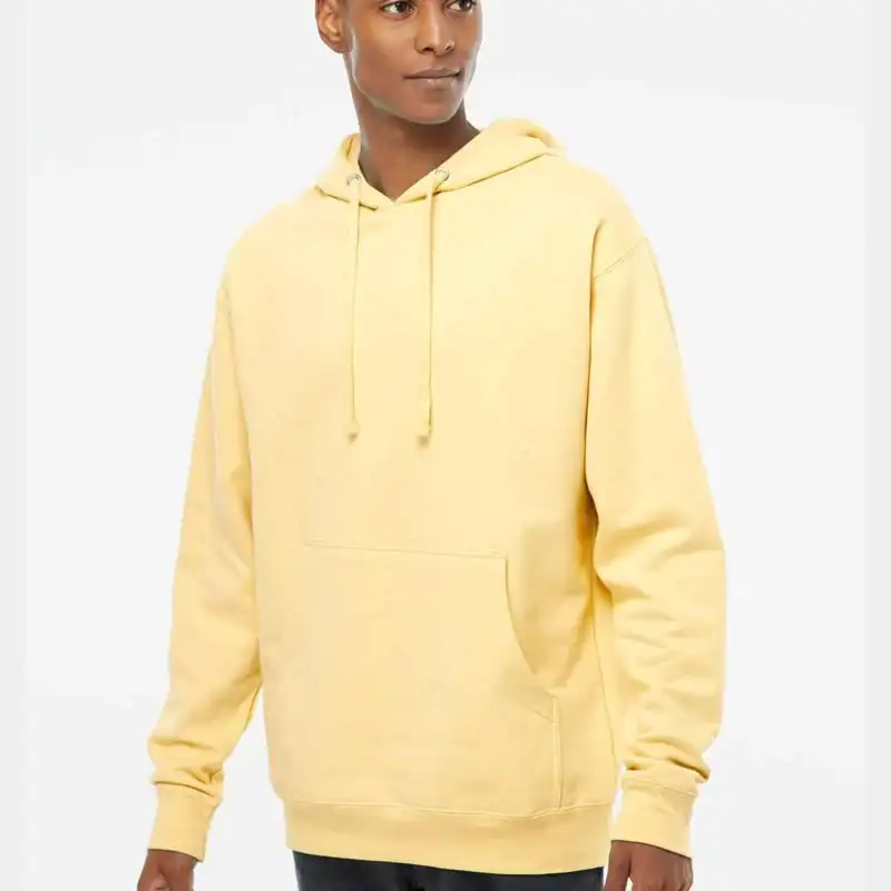 Light Yellow Independent Trading Co. - Midweight Hooded Sweatshirt - SS4500 shown on model