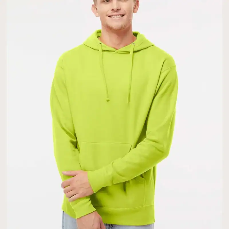 Safety Yellow Independent Trading Co. - Midweight Hooded Sweatshirt - SS4500 shown on model